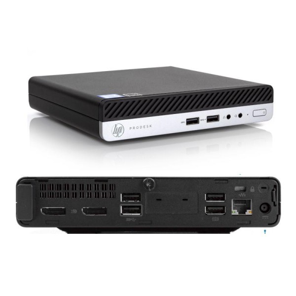 REF HP ELITEDESK 400 G4 MINI PC, i5 8500T, 8GB DDR4, 256GB SSD NVME - GRADE A