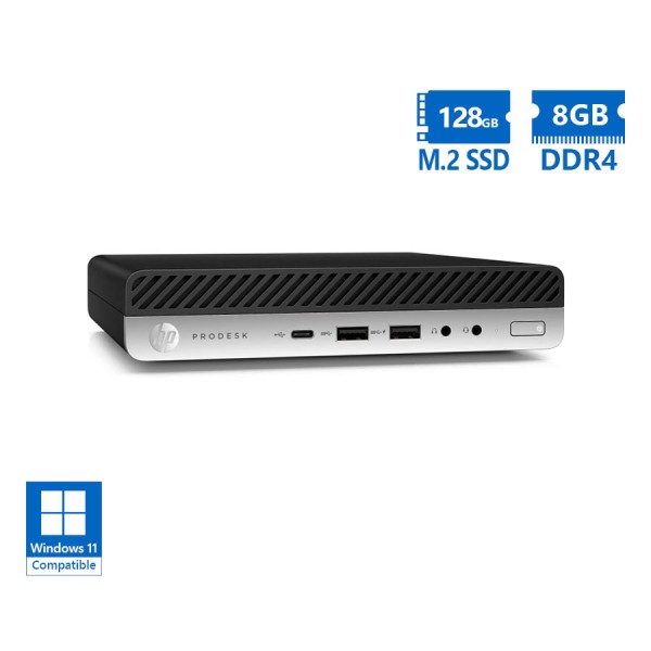 HP ProDesk 600G4 DM i3-8100T/8GB DDR4/128GB M.2 SSD/No ODD/Grade A Refurbished PC