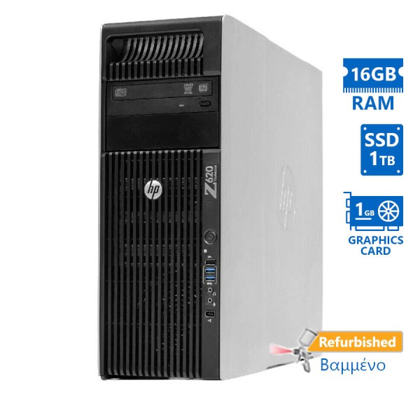 HP Z620 Tower Xeon E5-2620(6-Cores)/16GB DDR3/1TB SSD/Nvidia 1GB/DVD/7P Grade A+ Workstation Refurbi