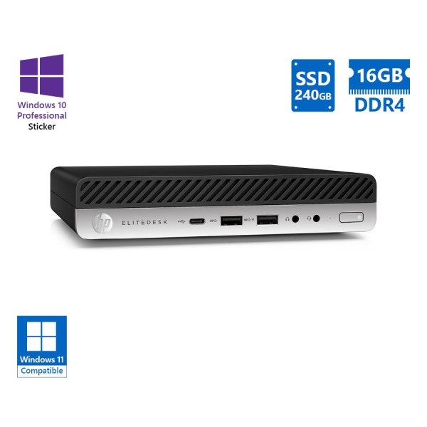 HP (A-) EliteDesk 800G4 DM i7-8700/16GB DDR4/240GB SSD/No ODD/10P Grade A- Refurbished PC