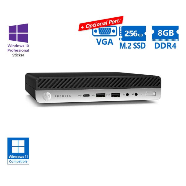 HP (A-) ProDesk 600G4 DM i3-8100T/8GB DDR4/256GB M.2 SSD/No ODD/10P Grade A- Refurbished PC